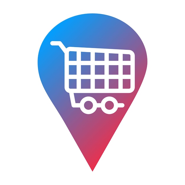 Diseño vectorial Estilo del icono del destino de compras