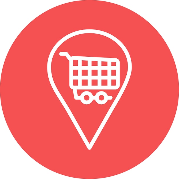 Diseño vectorial Estilo del icono del destino de compras
