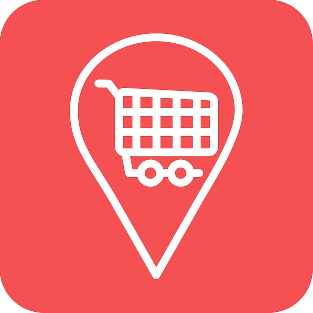 Diseño vectorial Estilo del icono del destino de compras