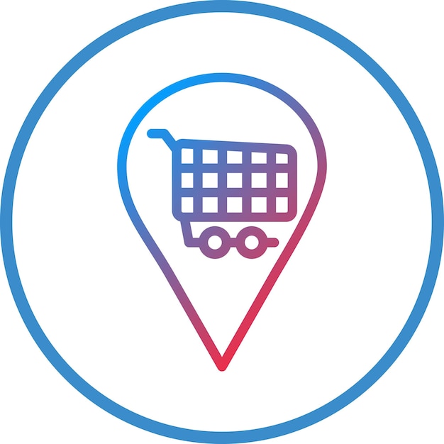 Diseño vectorial Estilo del icono del destino de compras