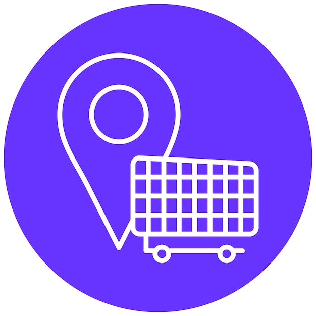 Diseño vectorial Estilo del icono del destino de compras