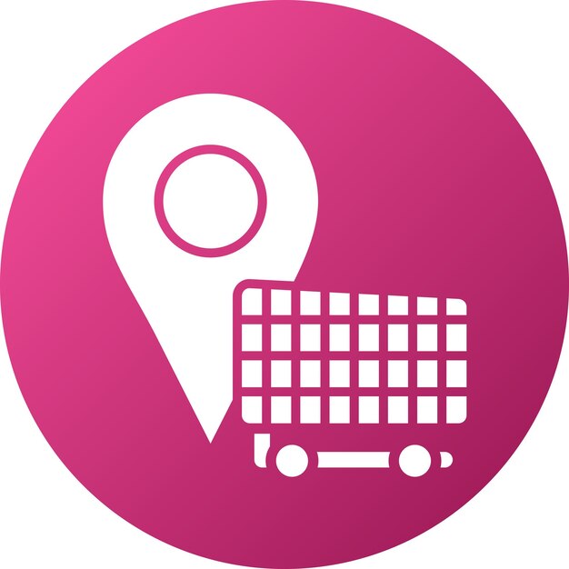 Diseño vectorial Estilo del icono del destino de compras