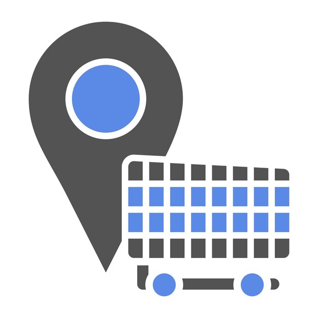 Diseño vectorial Estilo del icono del destino de compras