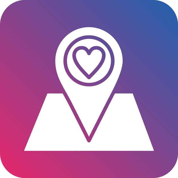 Diseño vectorial Estilo del icono del destino favorito