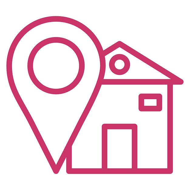 Diseño vectorial Estilo del icono de destino del hogar