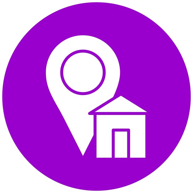 Diseño vectorial Estilo del icono de destino del hogar