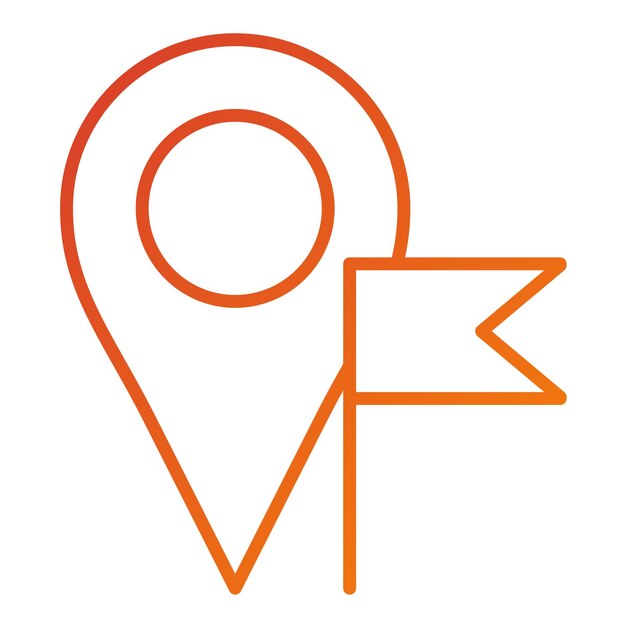 Diseño vectorial Estilo del icono de destino llegado