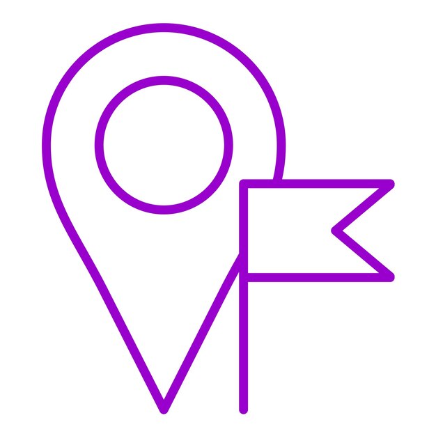 Diseño vectorial Estilo del icono de destino llegado