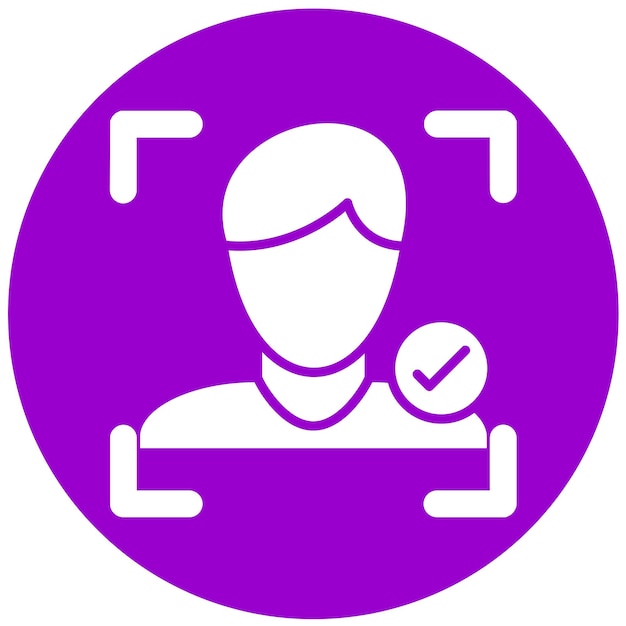 Diseño vectorial Estilo del icono de detección de rostros