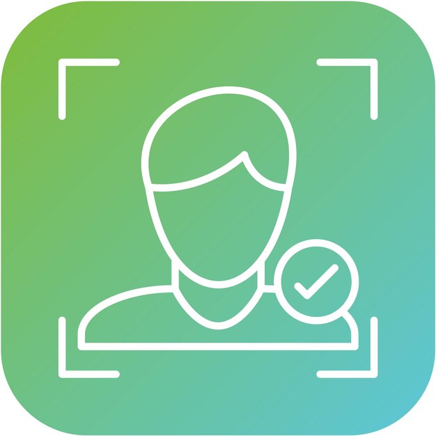 Diseño vectorial Estilo del icono de detección de rostros