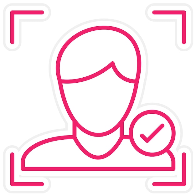 Diseño vectorial Estilo del icono de detección de rostros