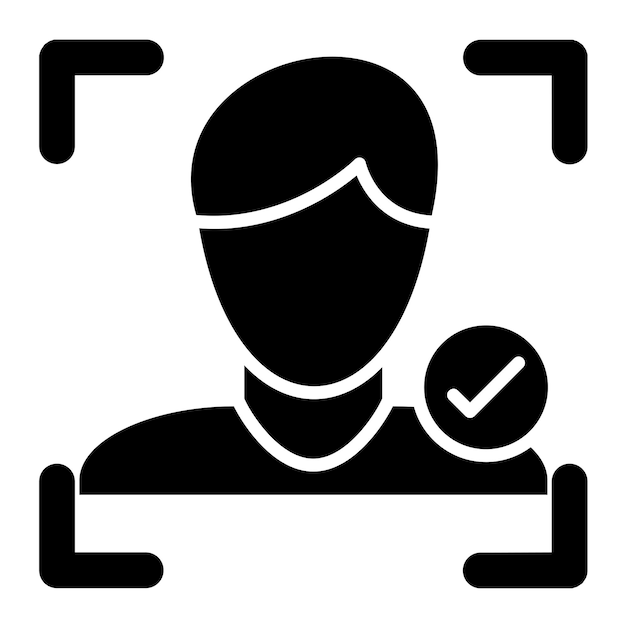 Diseño vectorial Estilo del icono de detección de rostros
