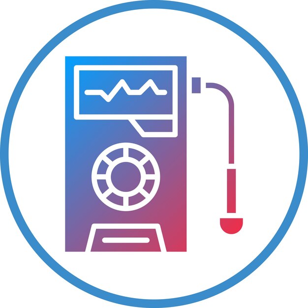 Diseño vectorial Estilo del icono del detector de radiación