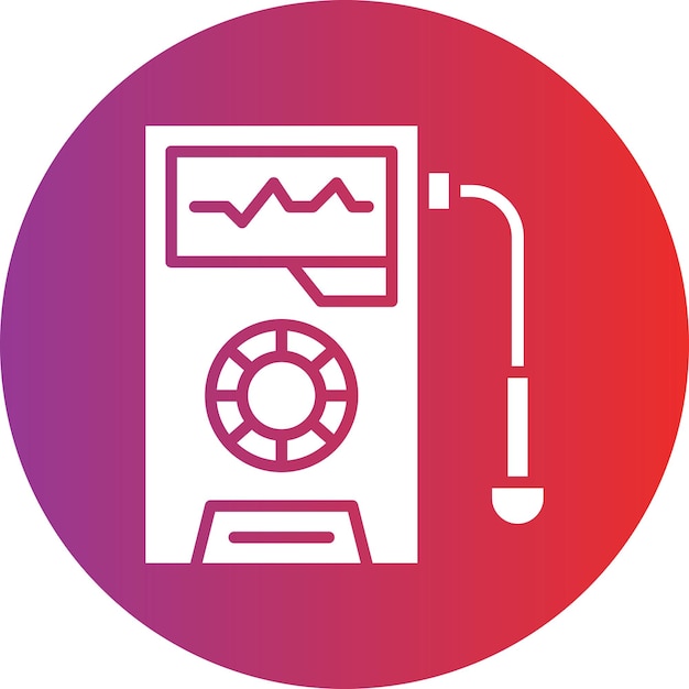 Diseño vectorial Estilo del icono del detector de radiación