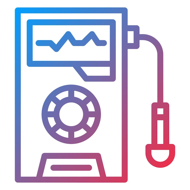 Diseño vectorial Estilo del icono del detector de radiación