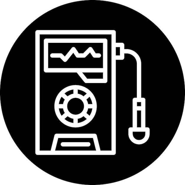 Diseño vectorial Estilo del icono del detector de radiación