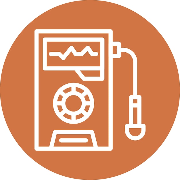 Diseño vectorial Estilo del icono del detector de radiación