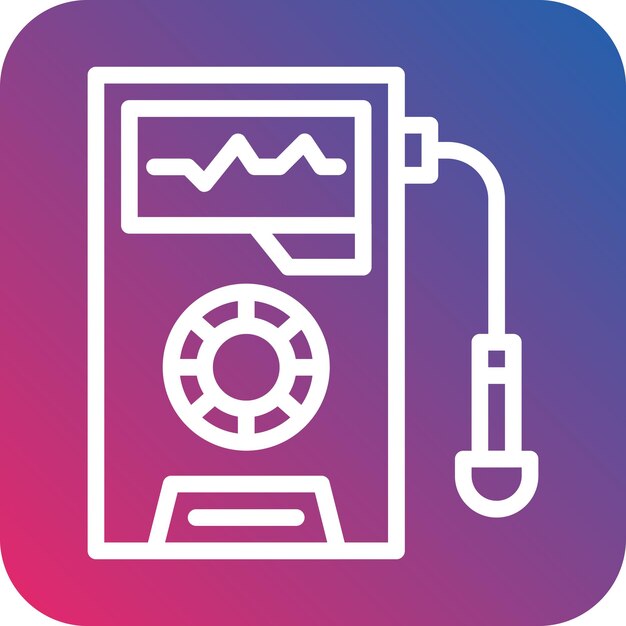 Diseño vectorial Estilo del icono del detector de radiación