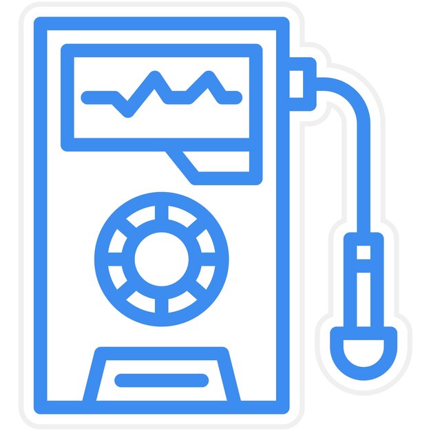 Diseño vectorial Estilo del icono del detector de radiación