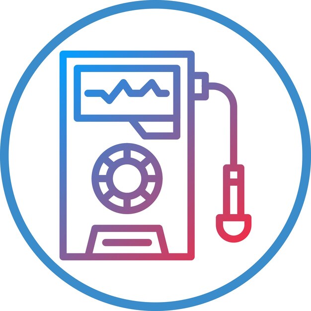 Diseño vectorial Estilo del icono del detector de radiación