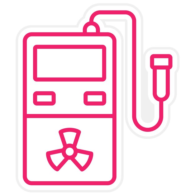 Diseño vectorial Estilo del icono del detector de radiación