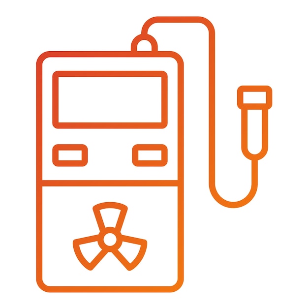 Diseño vectorial Estilo del icono del detector de radiación