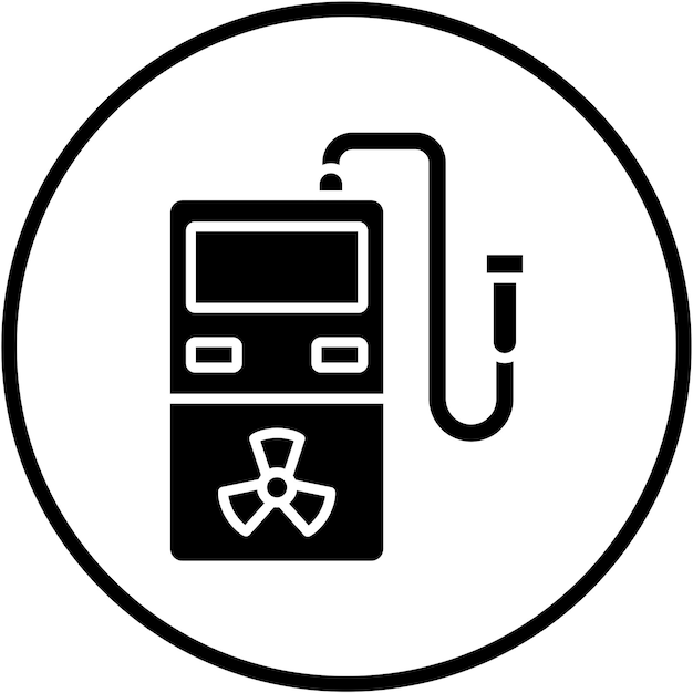 Diseño vectorial Estilo del icono del detector de radiación