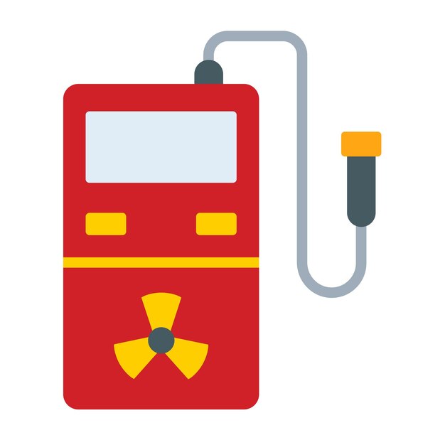 Diseño vectorial Estilo del icono del detector de radiación