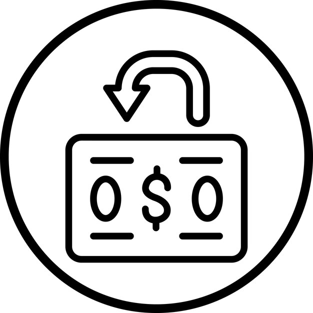 Diseño vectorial del estilo del icono de devolución de carga