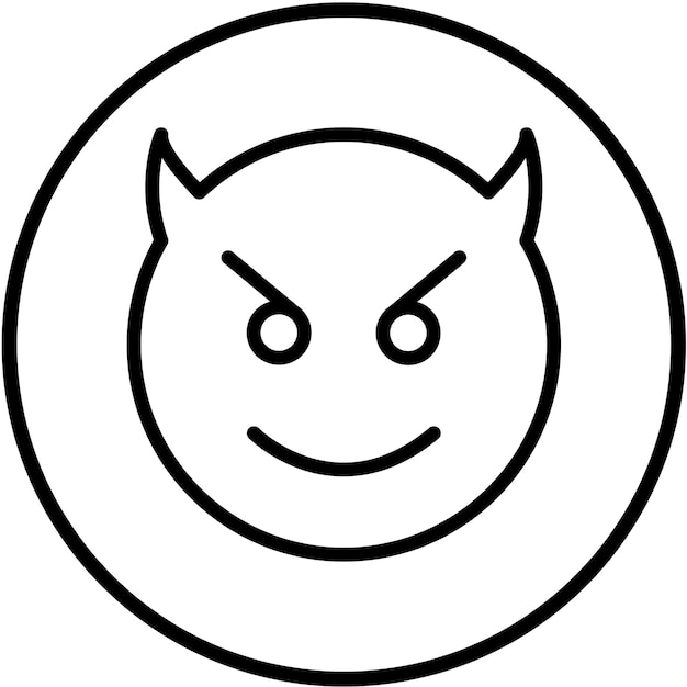 Diseño vectorial Estilo del icono del diablo
