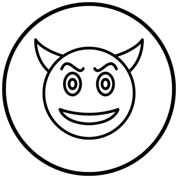 Diseño vectorial Estilo del icono del diablo