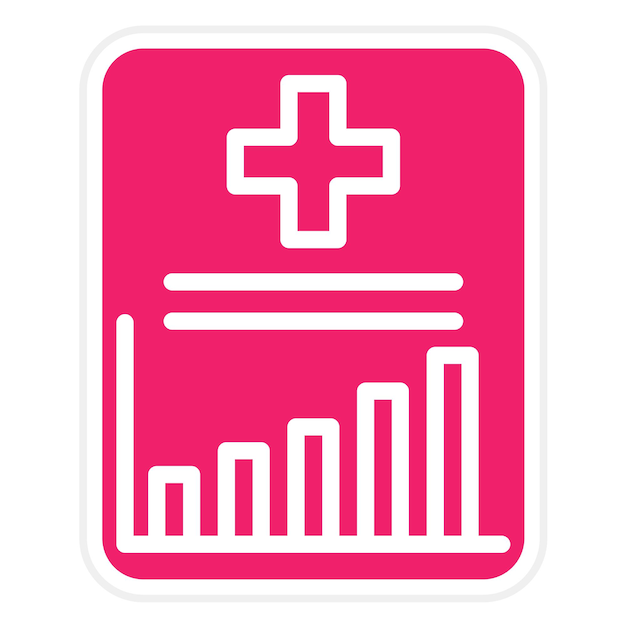 Diseño vectorial Estilo del icono del diagrama médico
