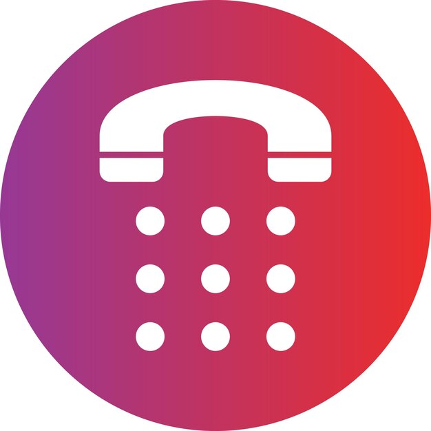 Diseño vectorial Estilo del icono del dial del teléfono