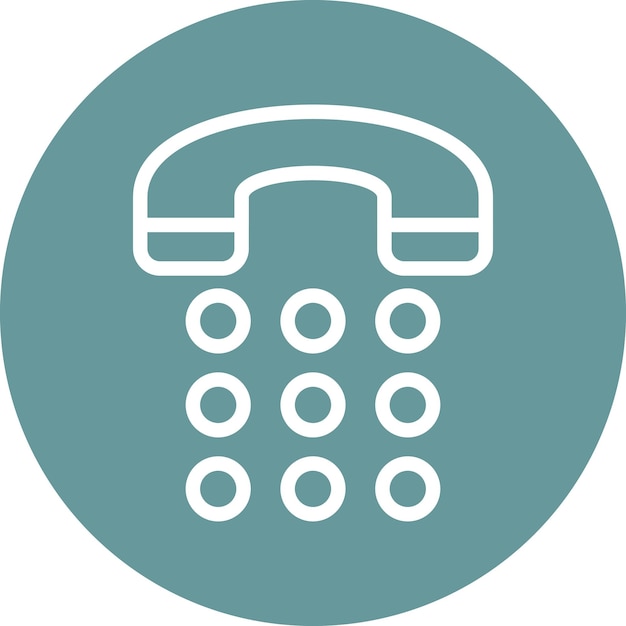Diseño vectorial Estilo del icono del dial del teléfono