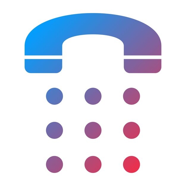 Diseño vectorial Estilo del icono del dial del teléfono