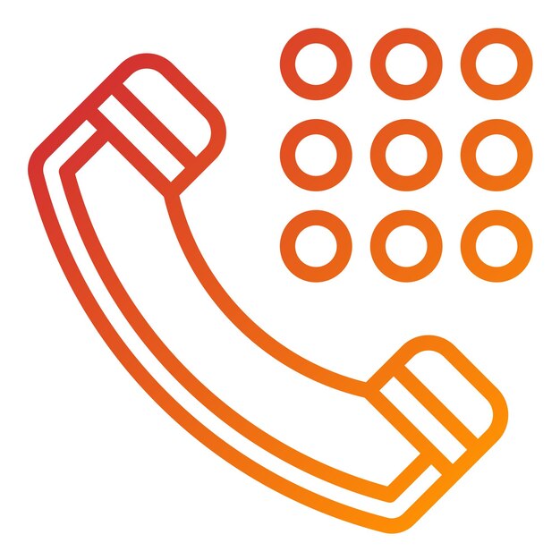 Diseño vectorial Estilo del icono del dial del teléfono