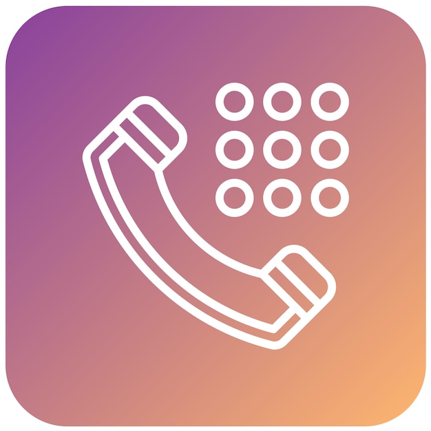 Diseño vectorial Estilo del icono del dial del teléfono