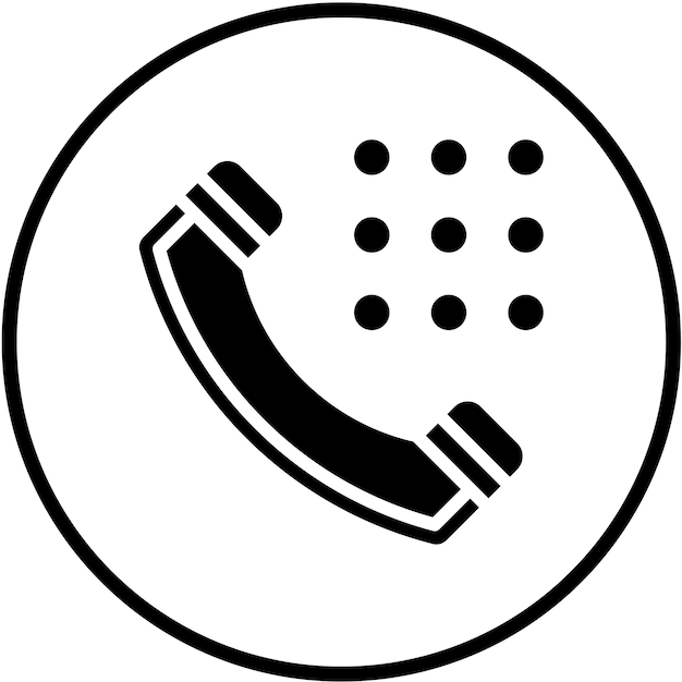 Diseño vectorial Estilo del icono del dial del teléfono