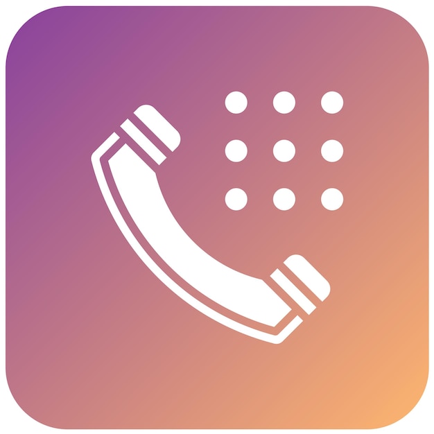 Diseño vectorial Estilo del icono del dial del teléfono