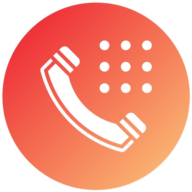 Diseño vectorial Estilo del icono del dial del teléfono