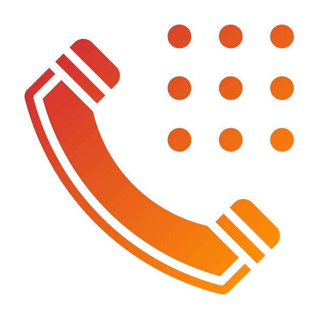 Diseño vectorial Estilo del icono del dial del teléfono