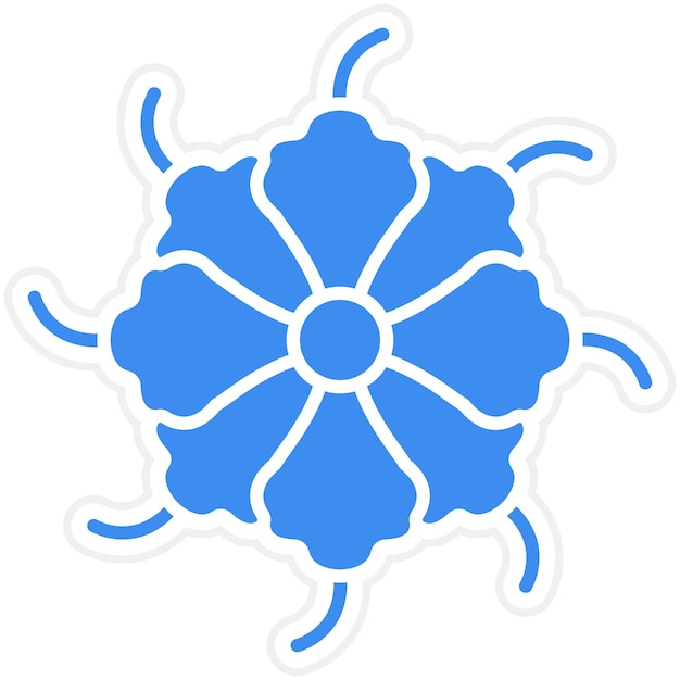Diseño vectorial Estilo de icono de Dianthus con franjas