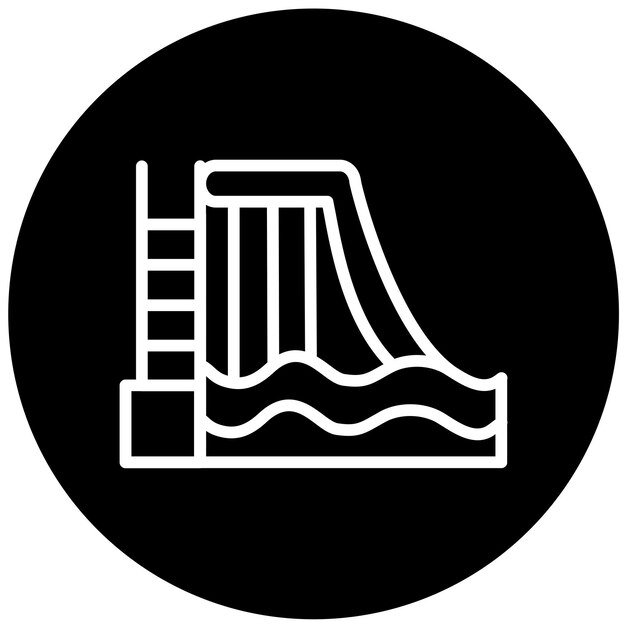 Diseño vectorial de estilo de icono de diapositiva de agua