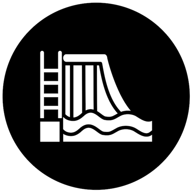 Diseño vectorial de estilo de icono de diapositiva de agua