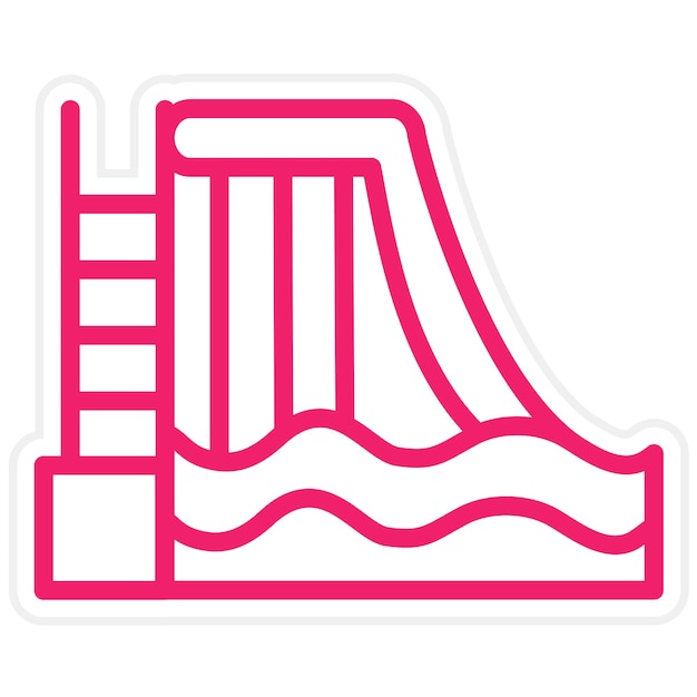 Diseño vectorial de estilo de icono de diapositiva de agua