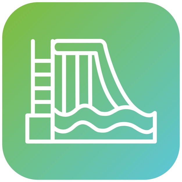 Diseño vectorial de estilo de icono de diapositiva de agua