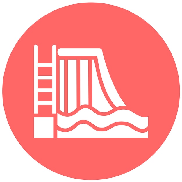 Diseño vectorial de estilo de icono de diapositiva de agua
