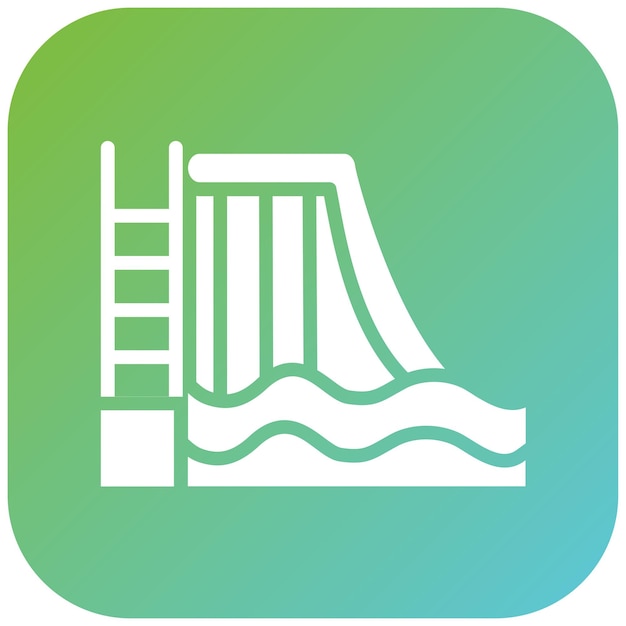 Diseño vectorial de estilo de icono de diapositiva de agua