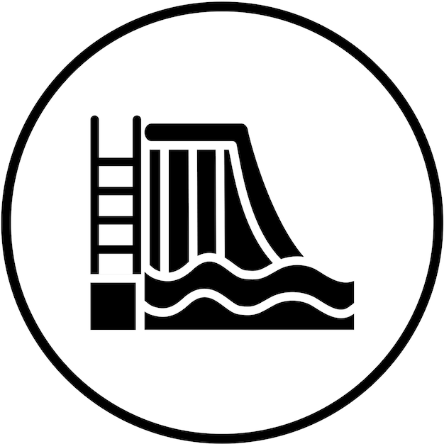 Diseño vectorial de estilo de icono de diapositiva de agua