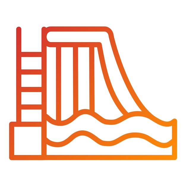 Diseño vectorial de estilo de icono de diapositiva de agua